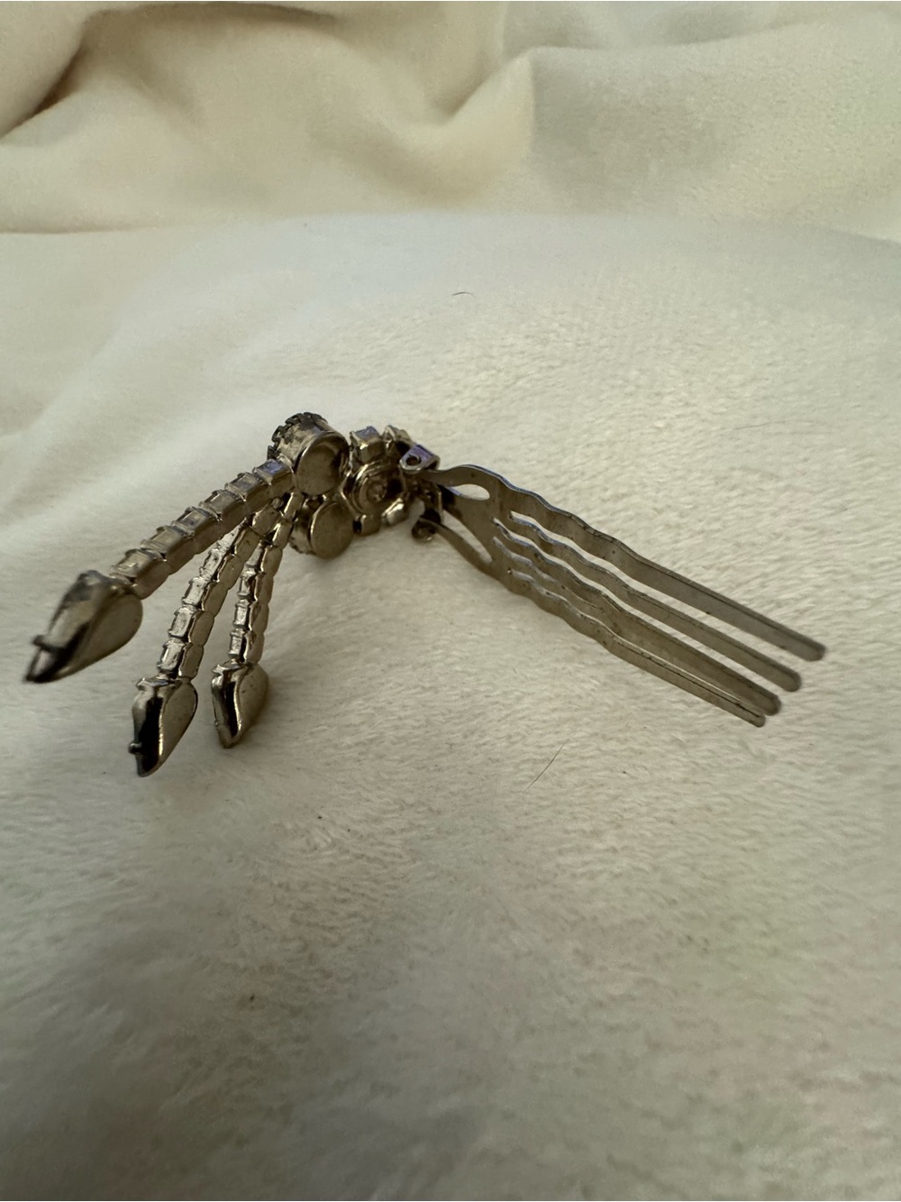 Silver Rhinestone Decorative Hair Comb - Picture 3 of 4